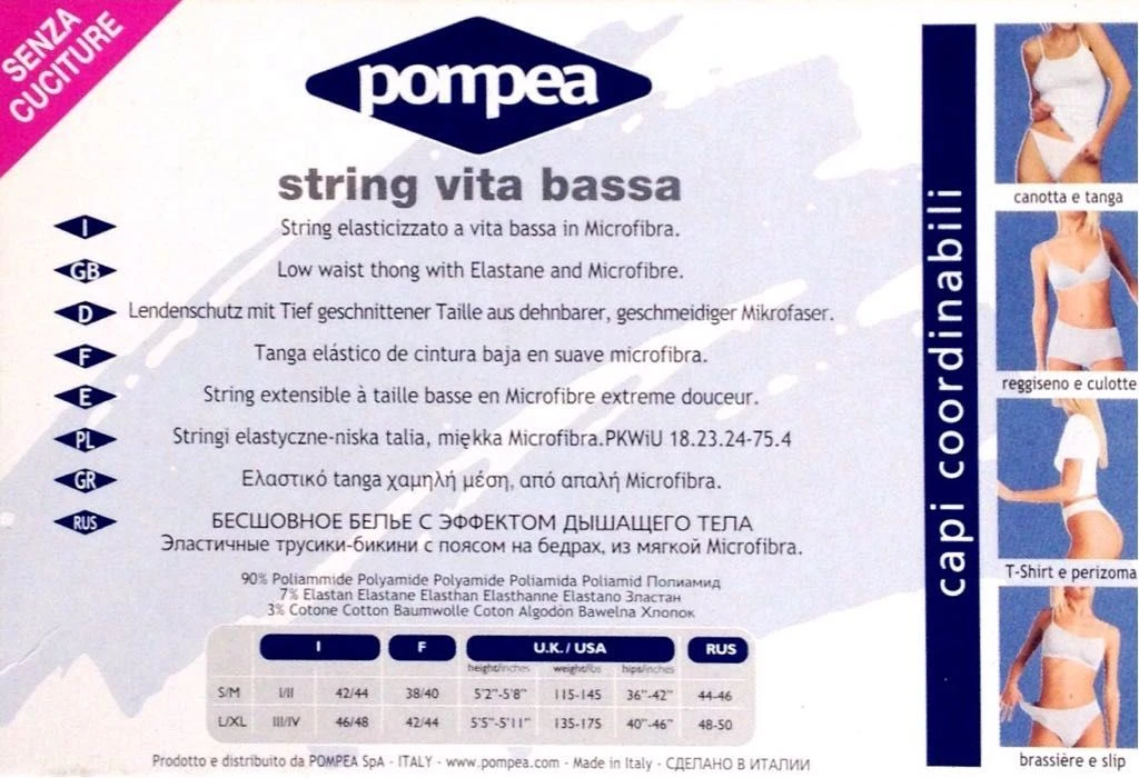 Perizoma String Pompea Vita Bassa 2 Perizoma String Pompea Vita Bassa - immagine 2