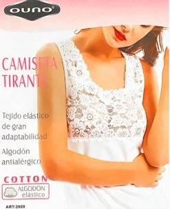Canottiera Donna Sottogiacca Cotone E Pizzo Ouno 2609