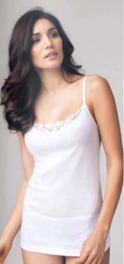 Canottiera Donna Spalla Stretta Top Cotone 100% Nottingham V3311