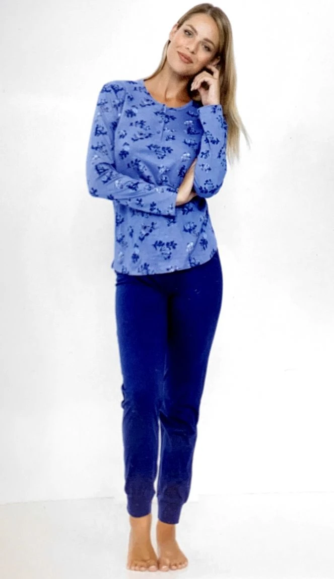 Pigiama Donna Lungo 100% Cotone Jersey Il Granchio Lady 414 2 Pigiama Donna Lungo 100% Cotone Jersey Il Granchio Lady 414 - immagine 2